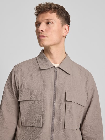 HUGO Regular Fit Overjacket aus Baumwoll-Mix Mondall 'ESELIO' Hellbraun 3