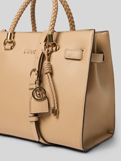 Liu Jo White Handtasche mit Label-Applikation Modell 'MANHATTAN' Hellbraun 3