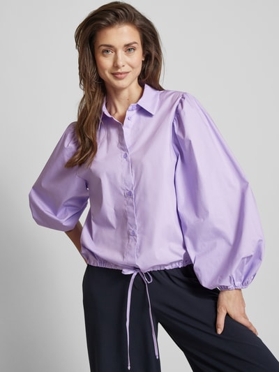 Be Pure Dutch Bluse in unifarbenem Design mit Tunnelzug Lila 3