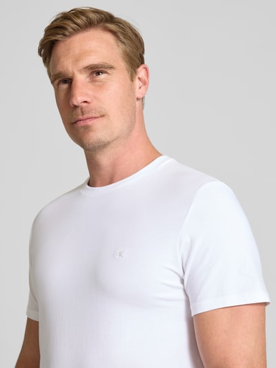 CK Calvin Klein T-shirt met labelstitching Wit - 3