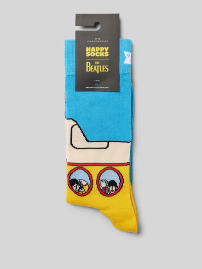 Happy Socks Socken mit Label-Stitching Modell 'Beatles' Hellblau 3