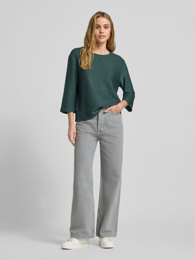 s.Oliver RED LABEL Relaxed fit sweatshirt met structuurmotief Donkergroen - 1