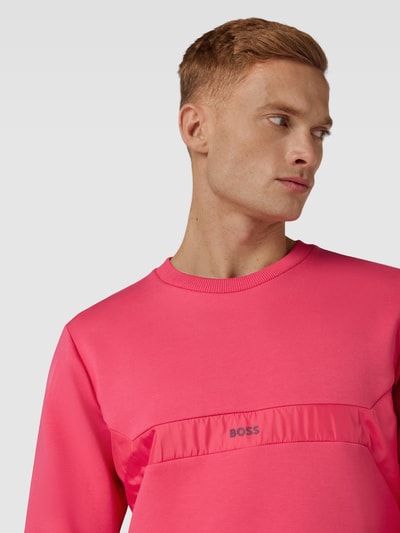 BOSS Green Sweatshirt mit Label-Print Modell 'Salbon' Pink 3