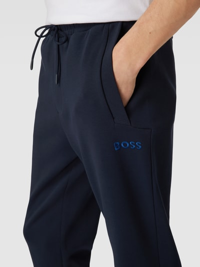 BOSS Green Sweatpants met labelstitching, model 'Hadim' Donkerblauw - 3