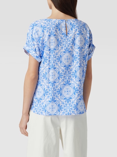 Christian Berg Woman Blusenshirt aus Viskose mit Seitenschlitzen Royalblau 5