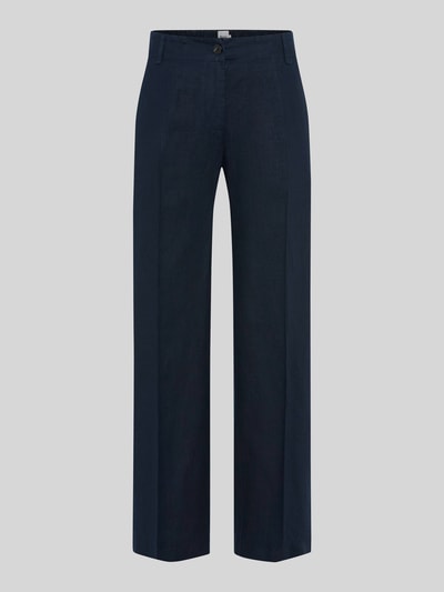 Brax Straight Fit Leinenhose mit elastischem Bund Marine 2