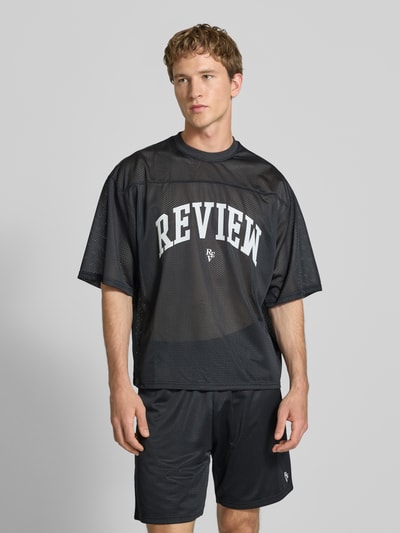 REVIEW T-Shirt aus Mesh mit Logo-Print Black 4