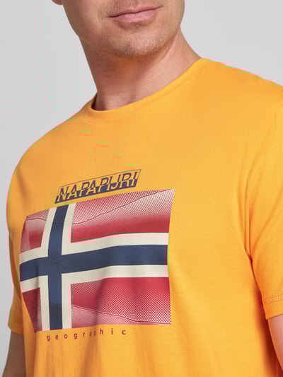 Napapijri T-Shirt mit Label-Print Modell 'LARI' GELB 3