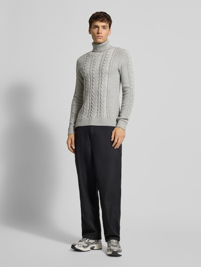 Blend Strickpullover mit Rollkragen Modell 'BASIM' Hellgrau 1