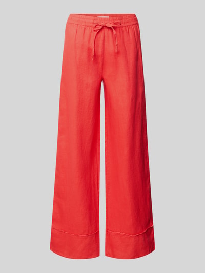 Productfoto, Leinenhose met elastische tailleband en trekkoord van Christian Berg Woman, puur linnen, wijd been, felrood, gladde textuur