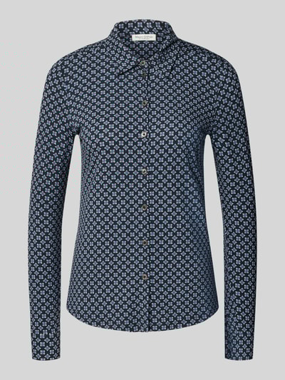 Marc O'Polo Regular fit overhemdblouse van viscosemix Marineblauw - 2