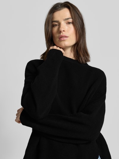 Drykorn Oversized Strickpullover mit gerippten Abschlüssen Black 3