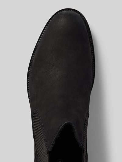 bugatti Chelsea boots van leer met labeldetail, model 'Bonifacio' Zwart - 3