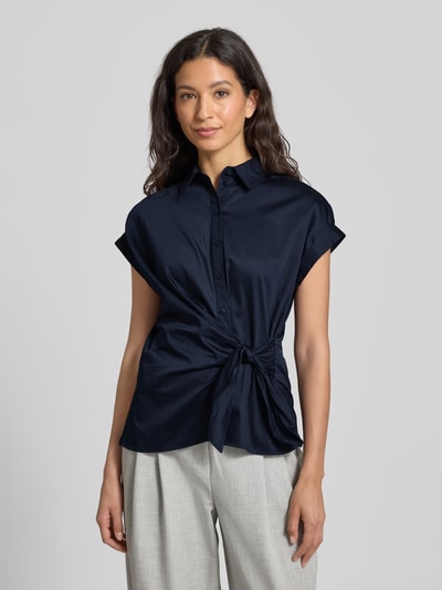 Milano Italy Relaxed Fit Bluse mit Knotendetail Marine 4