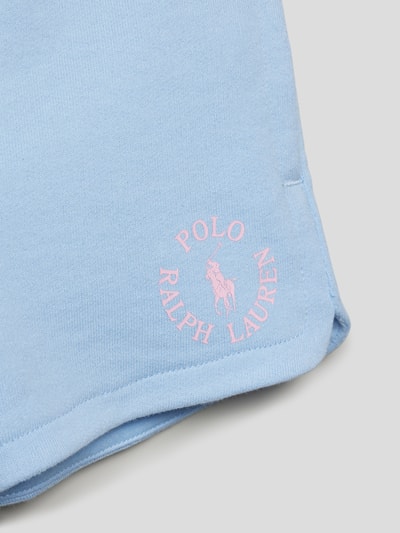 Polo Ralph Lauren Kids Szorty z dzianiny dresowej z nadrukiem z logo model ‘PREPSTER’ Błękitny 2