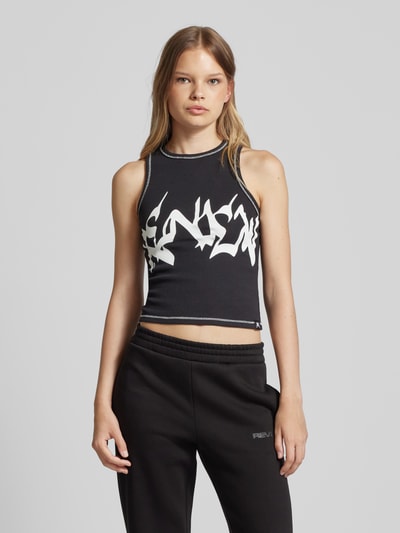 Review Tanktop mit Label-Print Black 4