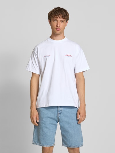 ANOTHER COTTON LAB Oversized T-Shirt mit Statement- und Label-Print Weiss 5