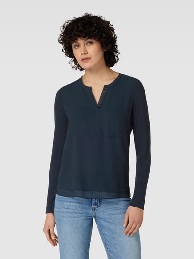 OPUS Blouse met tuniekkraag, model 'Forano' Marineblauw - 4