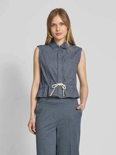 OPUS Kamizelka z krytą listwą guzikową model ‘Walea’ Granatowy 4