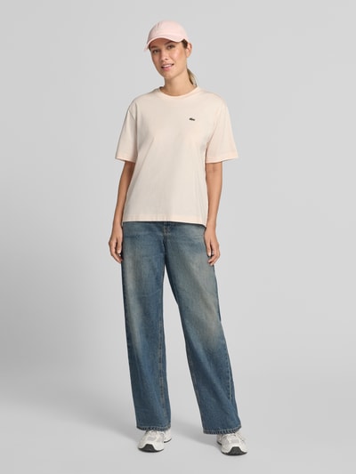 Lacoste Relaxed Fit T-Shirt aus reiner Baumwolle Hellrosa 1