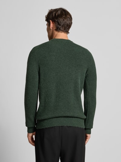 SELECTED HOMME Sweter o kroju regular fit z dzianiny z mieszanki wełny z alpaki i wełny model ‘RAI’ Ciemnozielony 5