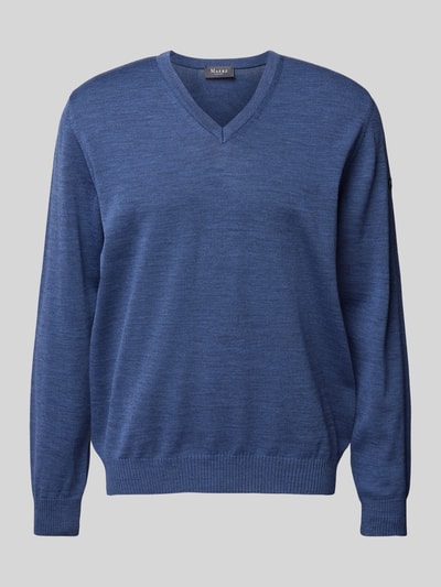 MAERZ Muenchen Gebreide pullover met labelbadge Oceaanblauw gemêleerd - 2