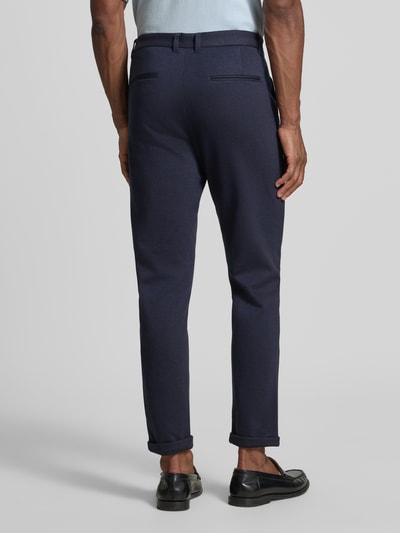 Lindbergh Slim fit stoffen broek met omgeslagen broekspijpen Donkerblauw - 5