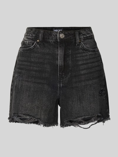 Pieces Regular Fit Jeansshorts aus reiner Baumwolle Modell 'SUMMER' Black 2