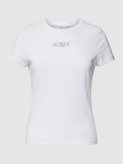 Rich & Royal T-Shirt mit Statement-Schriftzug in Strasssteinbesatz Offwhite 2