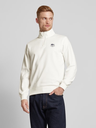 Lacoste Sweatshirt mit Stehkragen Modell 'HERITAGE' Offwhite 4