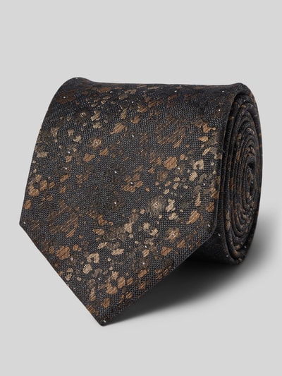 MONTI Krawatte aus Seide im Allover-Look (7,5 cm) Mud 1