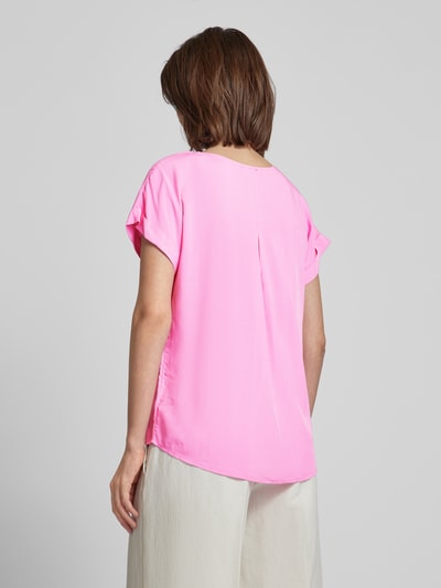Montego Viscose blouse met korte kapmouwen Felroze - 5