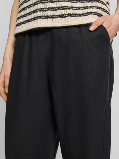 ICHI Linnen broek met steekzakken model 'LINNO' Zwart - 3