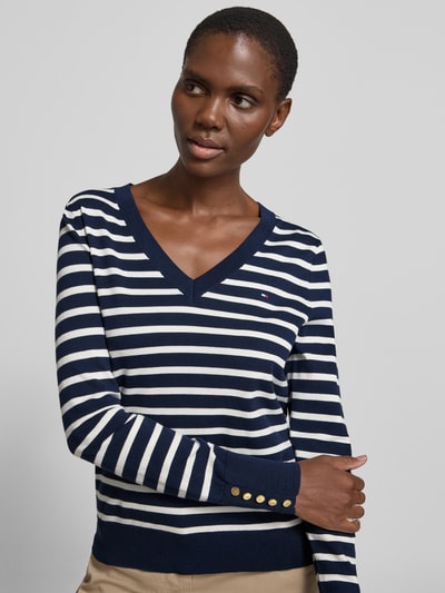 Tommy Hilfiger regular fit pullover van katoenmix Marineblauw - 3