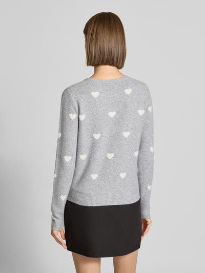 REVIEW Sweter z dzianiny z prążkowanym dołem Jasnoszary melanż 5