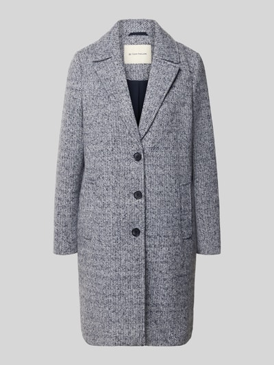 Produktfoto, Regular Fit Mantel mit Reverskragen van Tom Tailor in melangelook, klepzakken, Bouclé materiaalverwerking, grijze tinten, gestructureerd oppervlak, eenrijige knoopsluiting