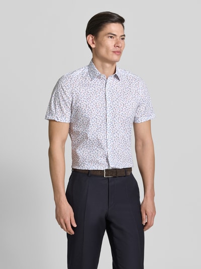 OLYMP Level 5 Slim Fit Freizeithemd mit floralem Allover-Print Weiss 4