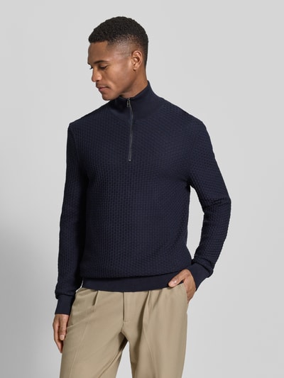 BOSS Regular Fit Troyer aus reiner Baumwolle Modell 'H-ULICIO' Marine 4