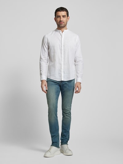 CARS JEANS Slim fit jeans in used-look, model 'BATES' Blauw gemêleerd - 1