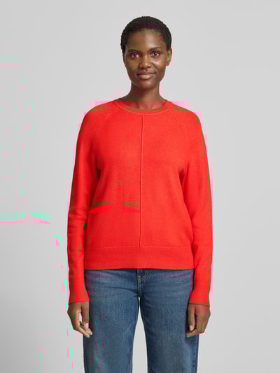 Christian Berg Woman Sweter z dzianiny z prążkowanymi wykończeniami  Jasnoczerwony melanż 4