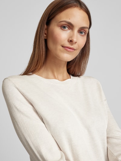 Christian Berg Woman Gebreide pullover met ronde hals Ecru gemêleerd - 3