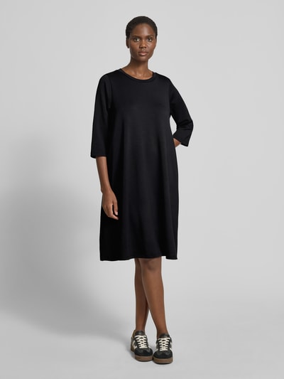 Soyaconcept Knielange jurk met ronde hals, model 'BANU' Zwart - 4
