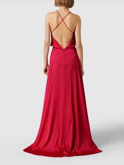 Unique Abendkleid mit V-Ausschnitt Pink 5