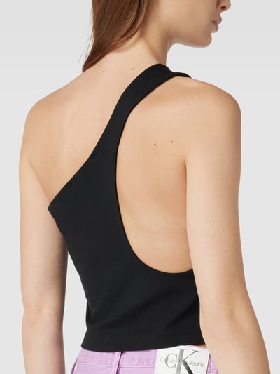 Calvin Klein Jeans Crop Top mit One-Shoulder-Träger Black 3
