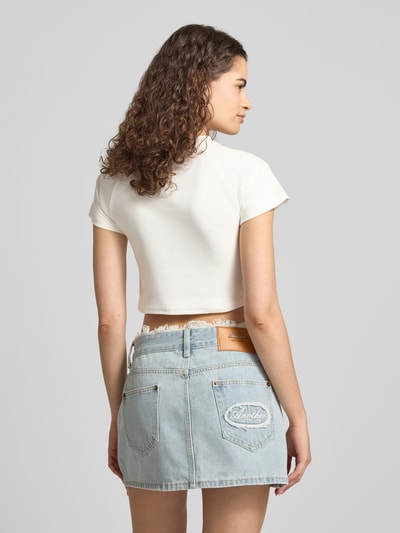 ANOTHER COTTON LAB Cropped T-Shirt mit Motiv-Print Weiss 5