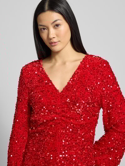 Vila Minikleid mit Pailletten Modell 'BARINA' Rot 3