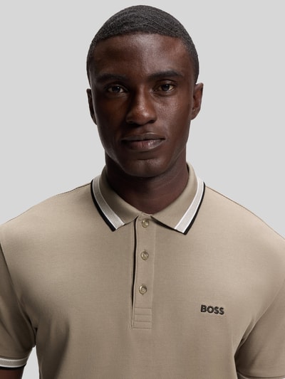 BOSS Green Koszulka polo o kroju regular fit z czystej bawełny model „PADDY” Khaki 3