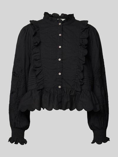 Neo Noir Blouse met lange mouwen en knoopsluiting Zwart - 2