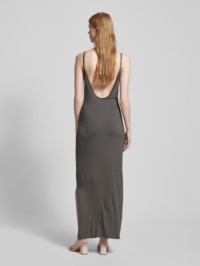 Only Długa sukienka z mieszanki wiskozy model ‘Amelia’ Antracytowy 5