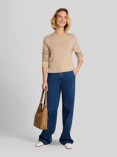 Tom Tailor Regular Fit Pullover aus Baumwoll-Mix mit Seiden-Anteil ' Weiss 1